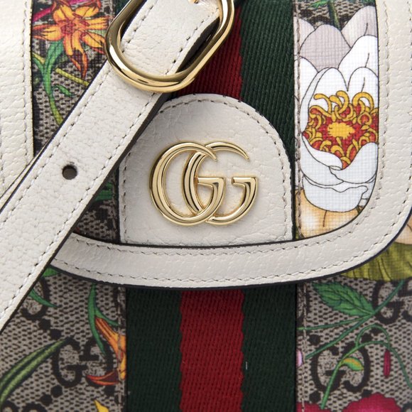 Gucci Ophidia Flora GG Crossbody Shoulder Bag White NEW WITH DUST BAG - Picture 8 of 13